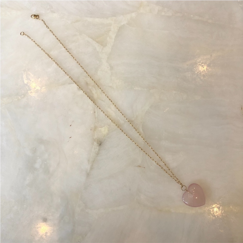 Pink heart necklace